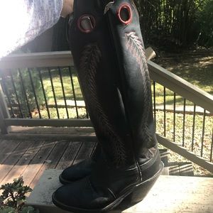 Olathe buckaroo style tall cowboy boots